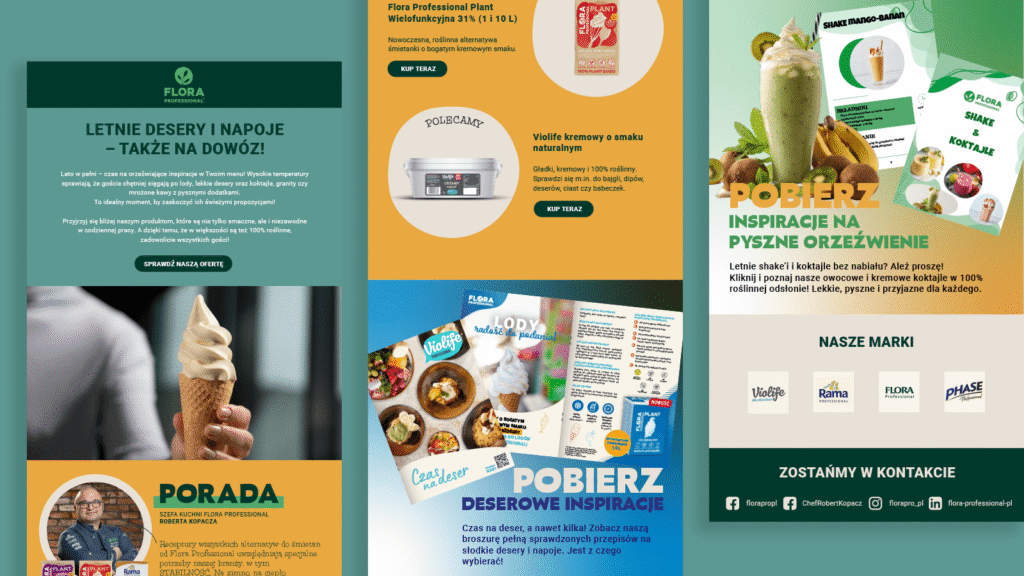 Materiały reklamowe i promocyjne Flora Professional dla branży HoReCa.